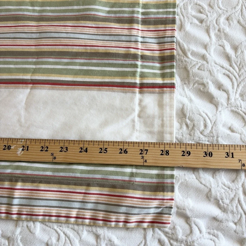 POTTERY‎ BARN Striped 100% Organic Cotton Sham Euro 1 Pillow Cover Portugal